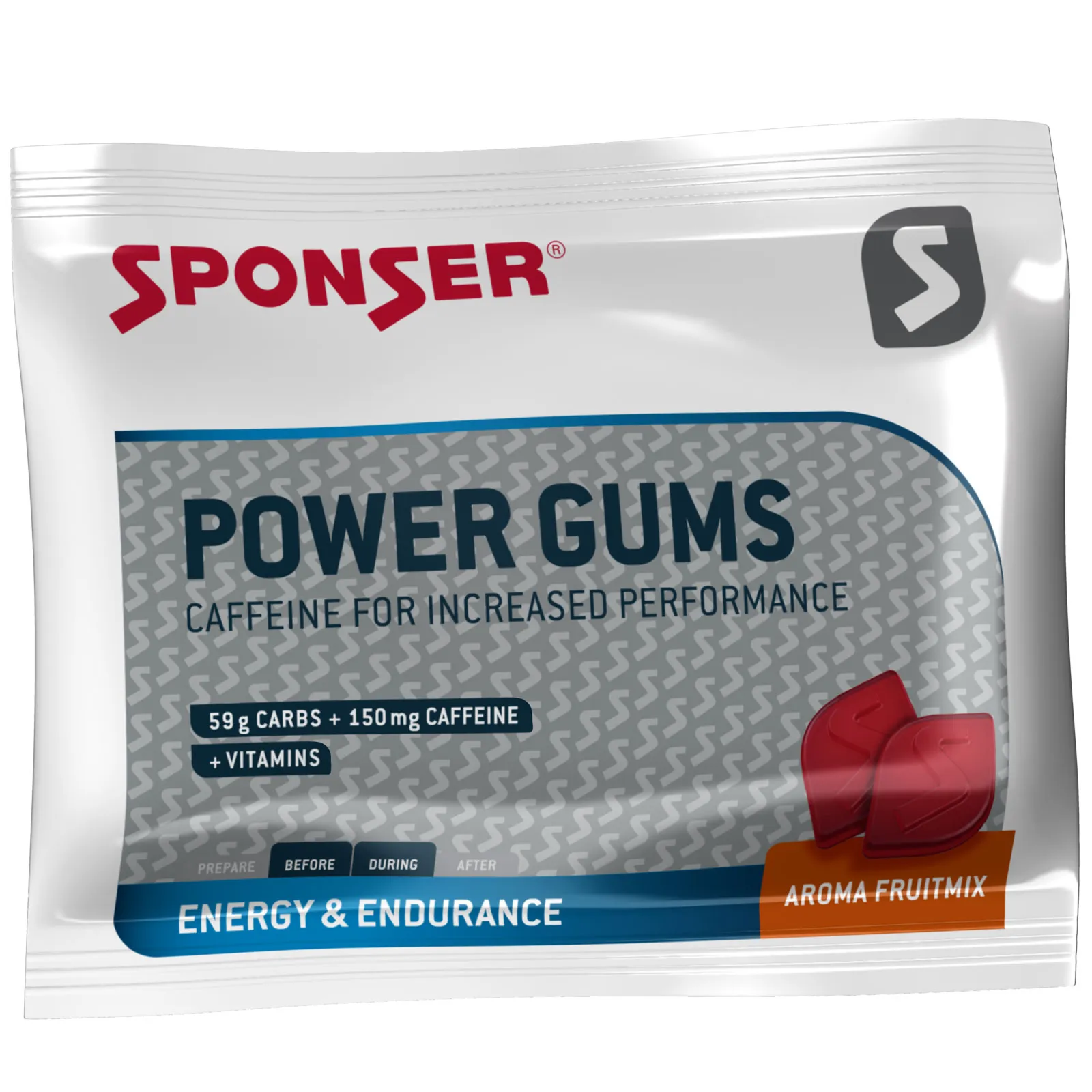 Энергетик жевательный SPONSER POWER GUMS, фруктовый 75 гр