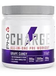 PHD POWDER PRE Workout CHARGE, вкус Виноград, 300 гр.