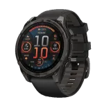 Часы Garmin FENIX 8 AMOLED SAPPHIRE 47мм угольно-черный DLC, пепельно-черный силиконовый ремешок